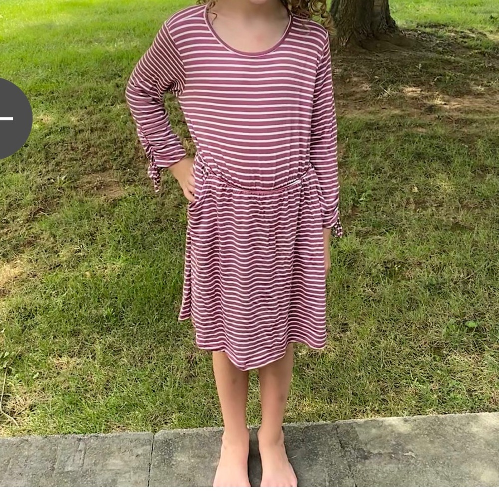Striped Pink Kids Dress